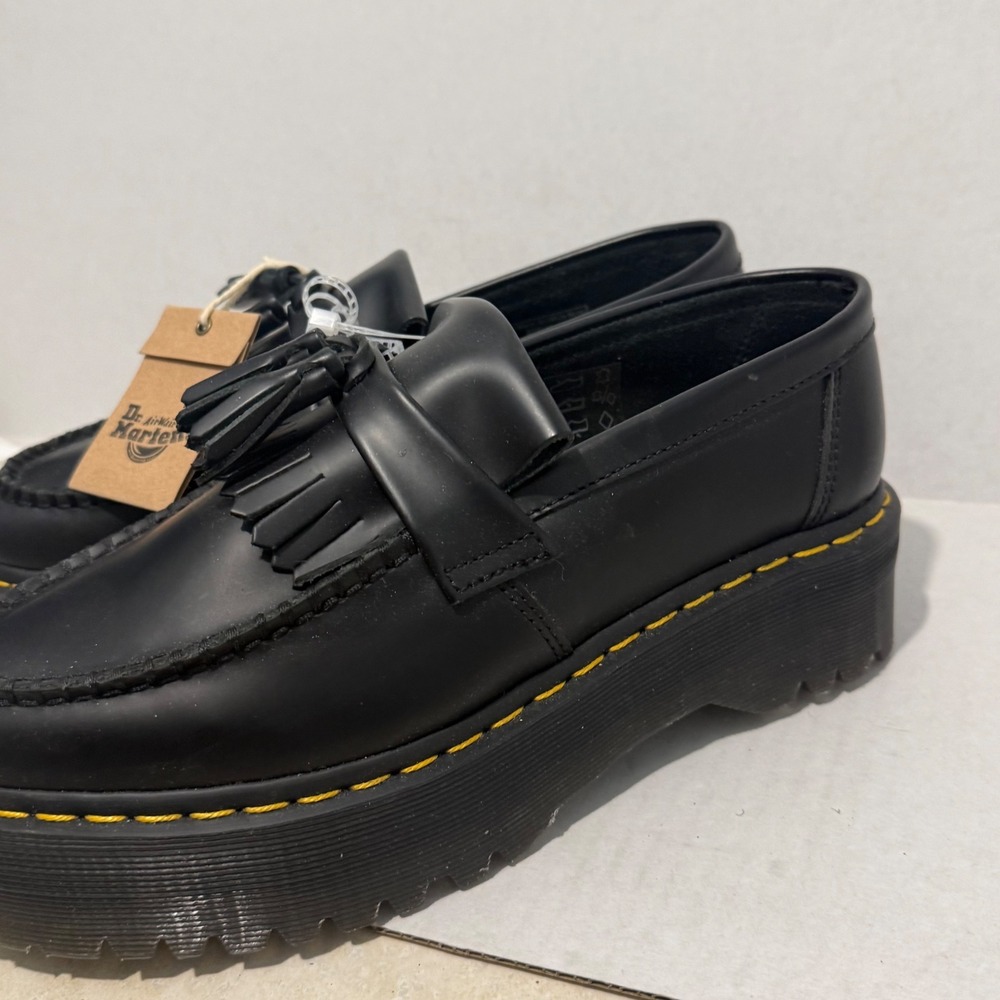 Dr. Martens Adrian Quad Leather Platform Tassel Loafers LA004 Mens 8 Womens 9 - Picture 2 of 9